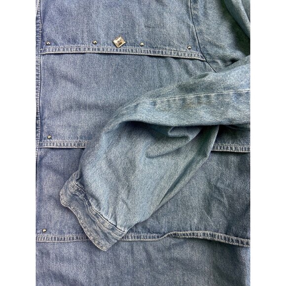 Vintage Hunters Run Blouse Women's CO Blue Denim Long Sleeve Button Embellished - Picture 6 of 8
